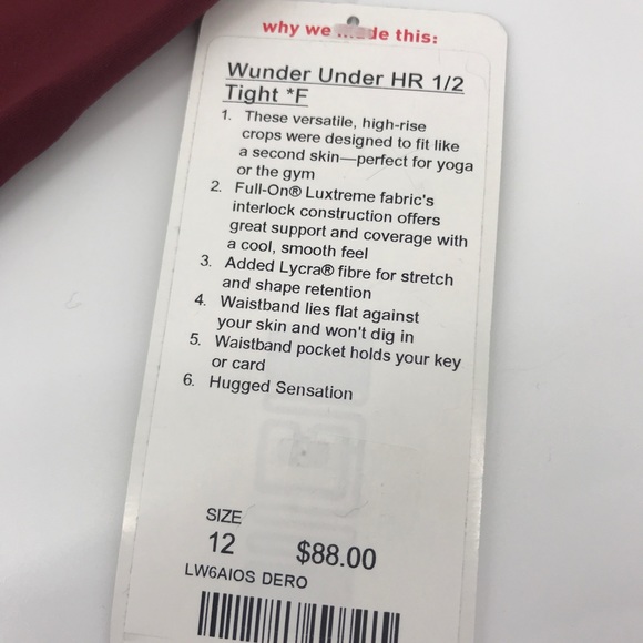 Lululemon Wunder Under High Rise 1/2 Tight - Picture 3 of 3